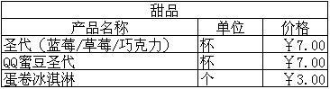 2011最新德克士菜单及其价格一览表