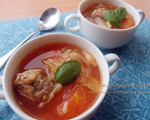 义式小肉丸番茄蔬菜汤