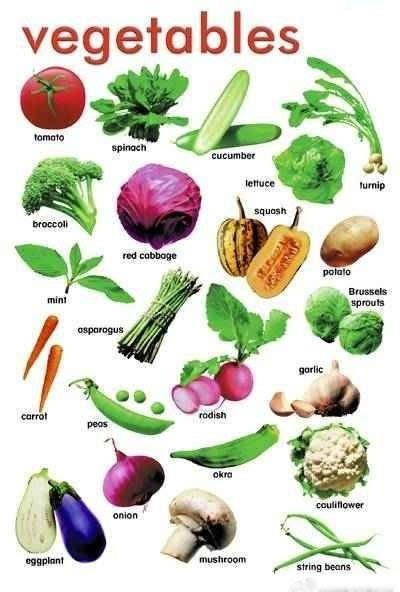 生活中常见蔬菜英语单词对照表8