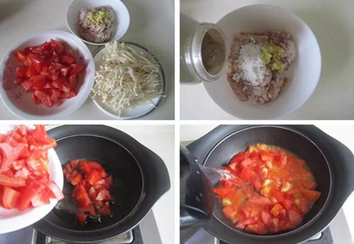 金针菇番茄肉丸汤3