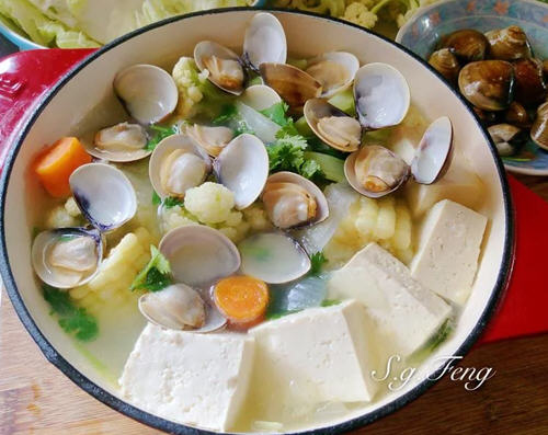 蛤蛎蔬菜豆腐锅1