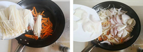 洋葱萝卜炒金针菇3